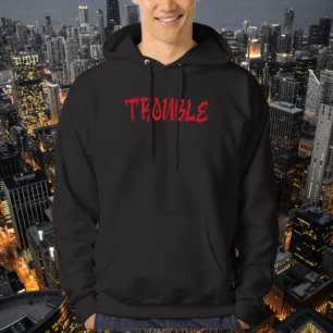 TROUBLE Red Graffiti Hoodie