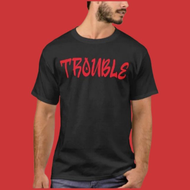 TROUBLE | Red Graffiti Tag Shirt (Creator Uploaded)
