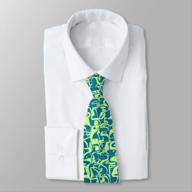 Trouble Retro Abstract Two-sided Tie (Tied)