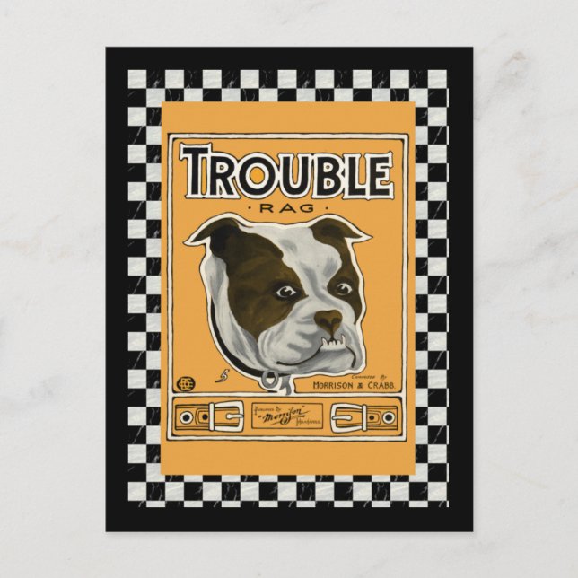 Trouble the Bulldog Postcard (Front)