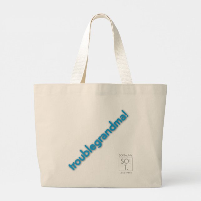 troublegrandma! large tote bag (Back)