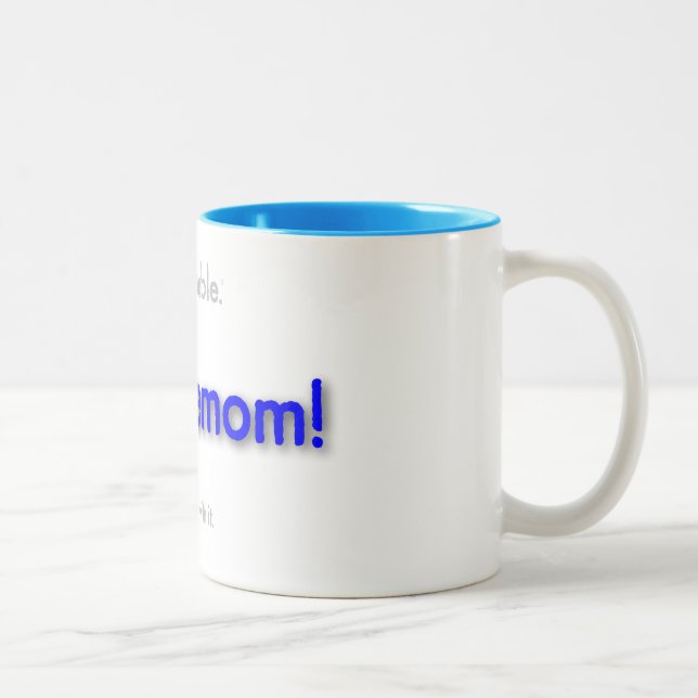 troublemom! - basic blue Two-Tone coffee mug (Right)