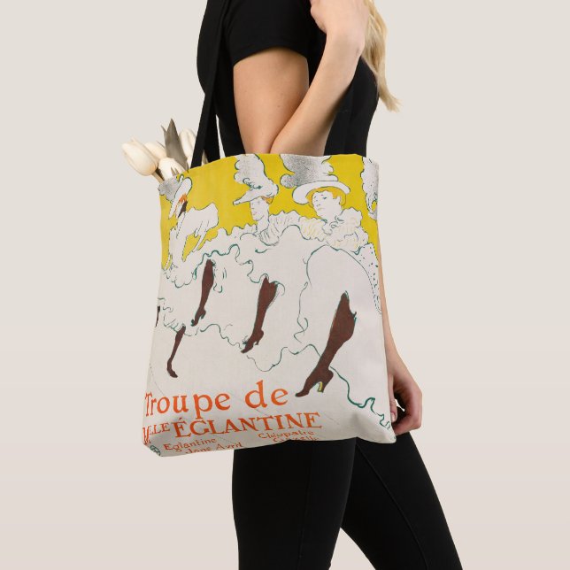 Troupe de Mademoiselle Eglantine, Toulouse Lautrec Tote Bag (Close Up)