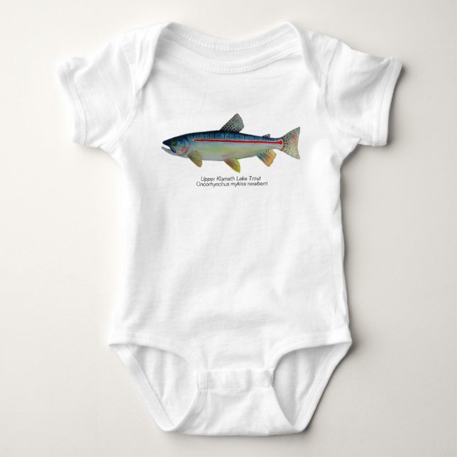 trout baby clothes bodysuit (Front)