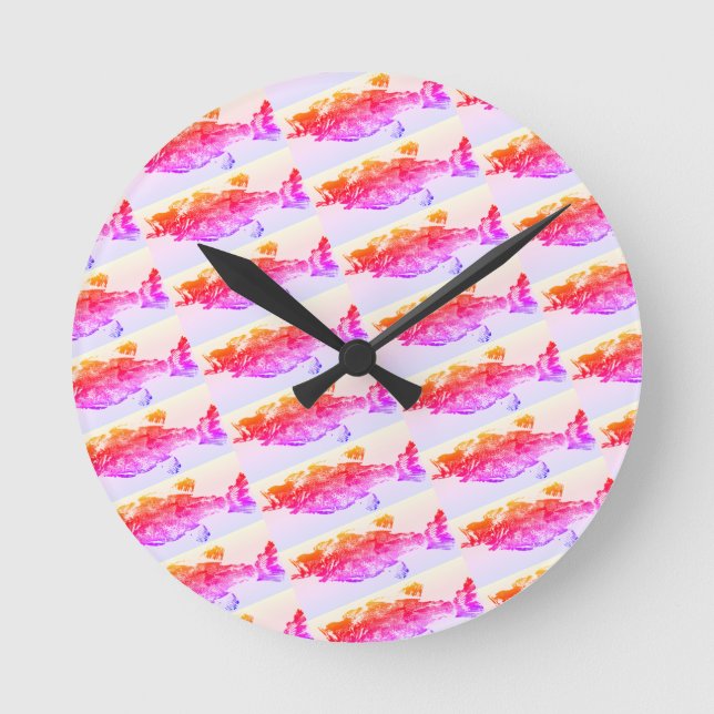 Trout, bass, and crappie three fish favorites   ro round clock (Front)