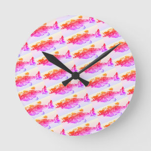Trout, bass, and crappie three fish favourites r round clock