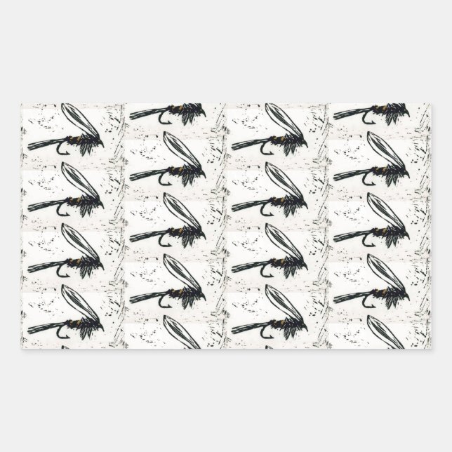 Trout, bass, and crappie three fish favourites squ rectangular sticker (Front)