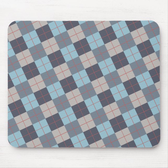 Trout Blue Gray Cotton Seed Orange Red Pattern Mouse Pad (Front)