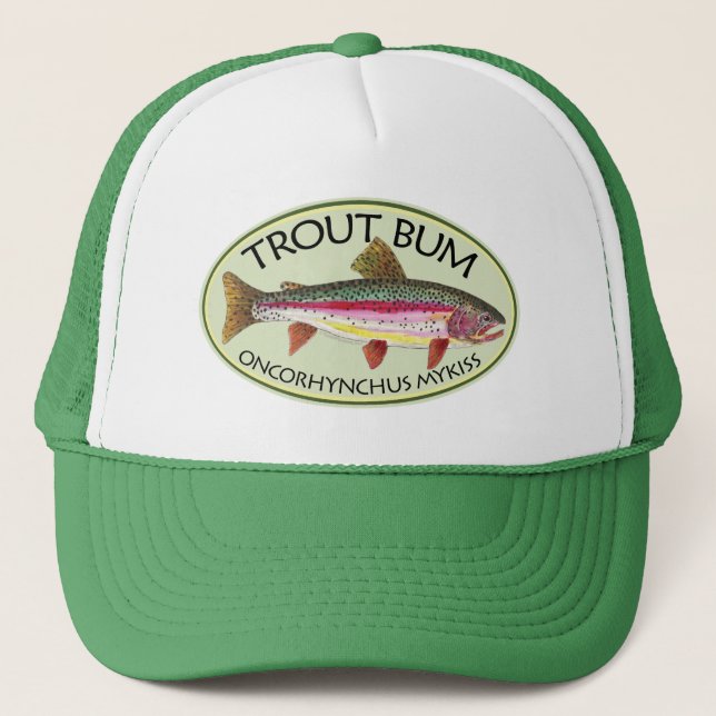 Trout Bum Fishing Trucker Hat (Front)