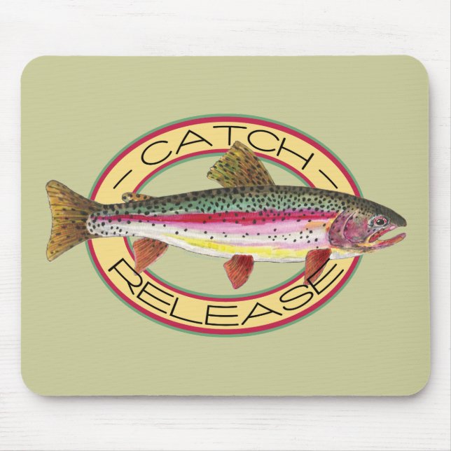 Trout Catch & Release Fishing Mouse Pad (Front)
