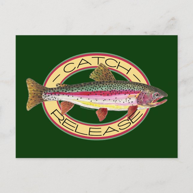 Trout Catch & Release Fishing Postcard (Front)
