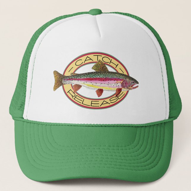 Trout Catch & Release Fishing Trucker Hat (Front)