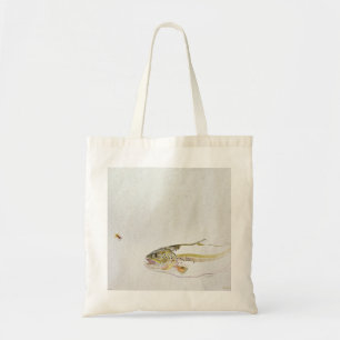 Trout chasing a fisherman's fly tote bag