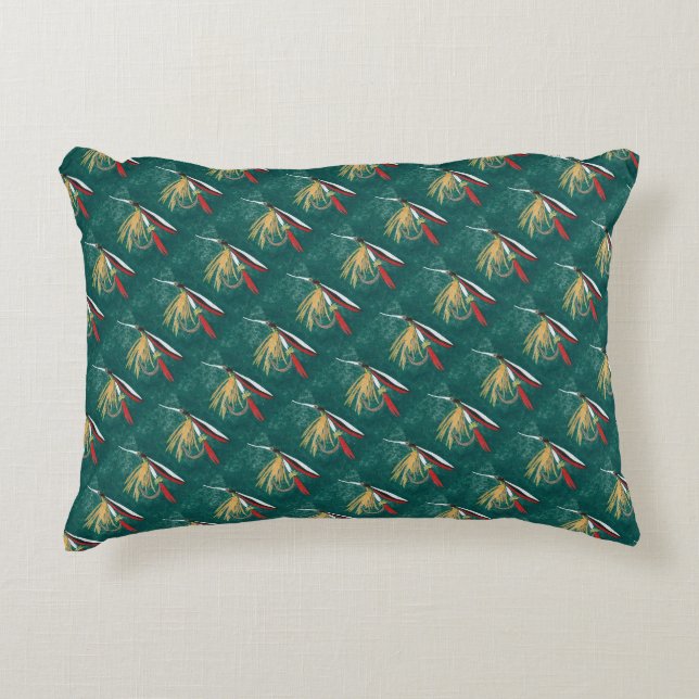 "Trout Fin" Trout Fly tiled wet fly   Decorative Cushion (Front)