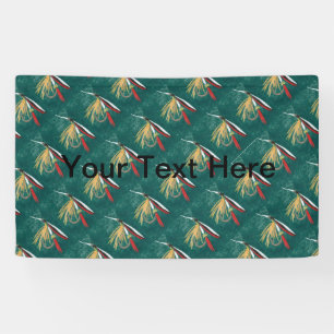 "Trout Fin" Trout Fly tiled wet fly on green       Banner