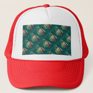 "Trout Fin" Trout Fly tiled wet fly on green Trucker Hat