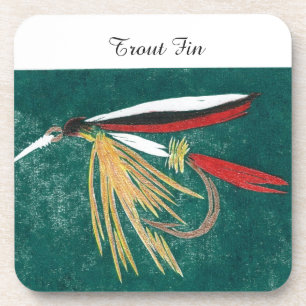 "Trout Fin" Trout Wet Fly Coaster
