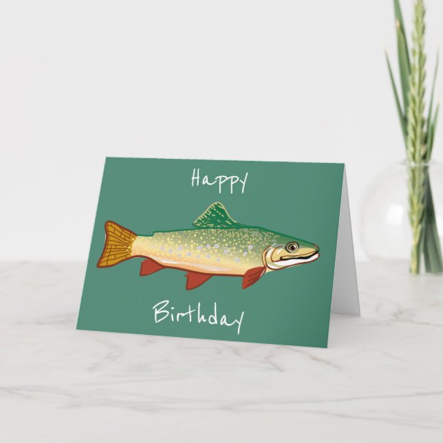 Trout fish birthday art card (Front)