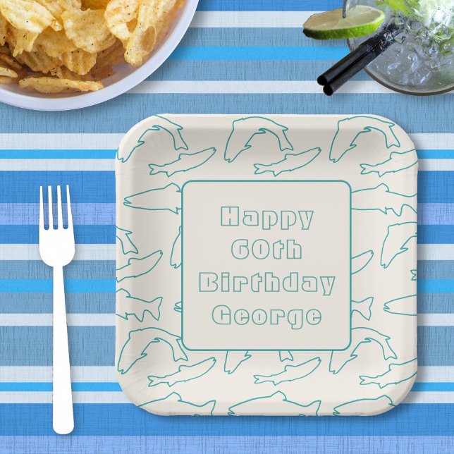 Trout Fish Birthday Party Paper Plate (Creator Uploaded)
