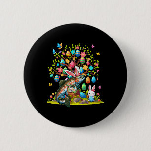 Trout Fish Bunny Easter Eggs Cute Tree Costume Hun 6 Cm Round Badge
