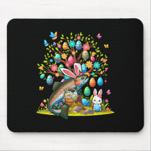 Trout Fish Bunny Easter Eggs Cute Tree Costume Hun Mouse Pad