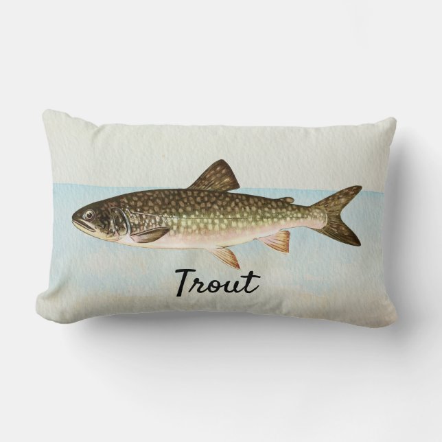 Trout  Fish Cottage Outdoor Pillow (Front)
