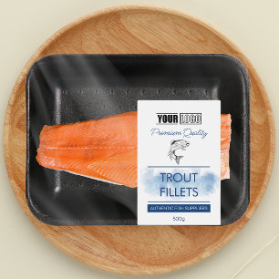 Trout Fish Fillets Product Label with Logo