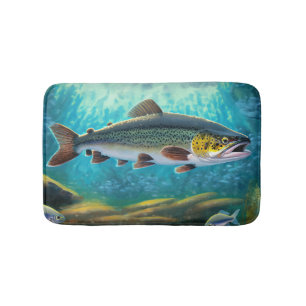 Trout Fish Fishing Bath Mat