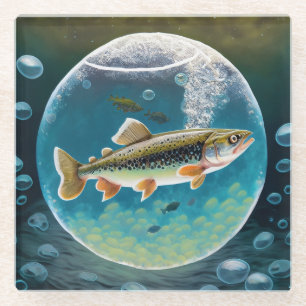 Trout Fish Glass Coaster