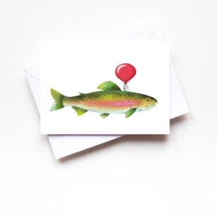 Trout Fish His Dad Birthday Greeting Card