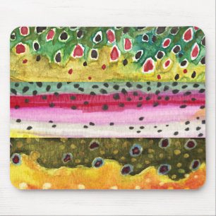 Trout Fisherman Fishing Mouse Pad