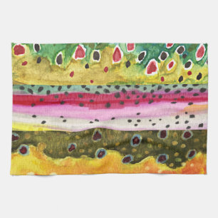 Trout Fisherman Tea Towel