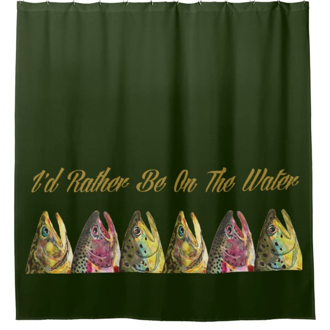 Trout Fishing Angler's Shower Curtain (Front)