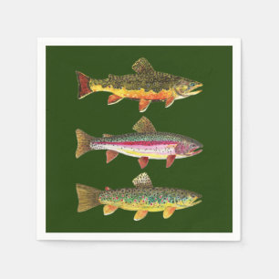 Trout Fishing, Angling Napkin