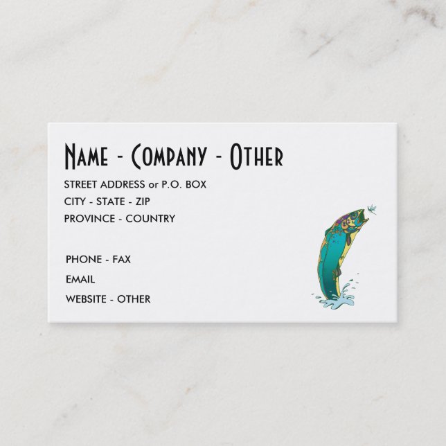 Trout Fishing Business Card (Front)