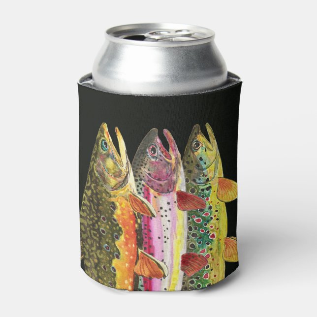 Trout Fishing Can Cooler (Can Front)