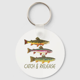 Trout Fishing Catch and Release Key Ring