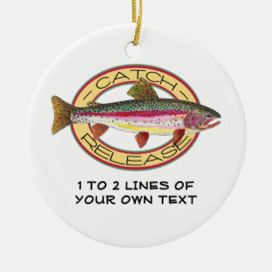 Trout Fishing Ceramic Tree Decoration