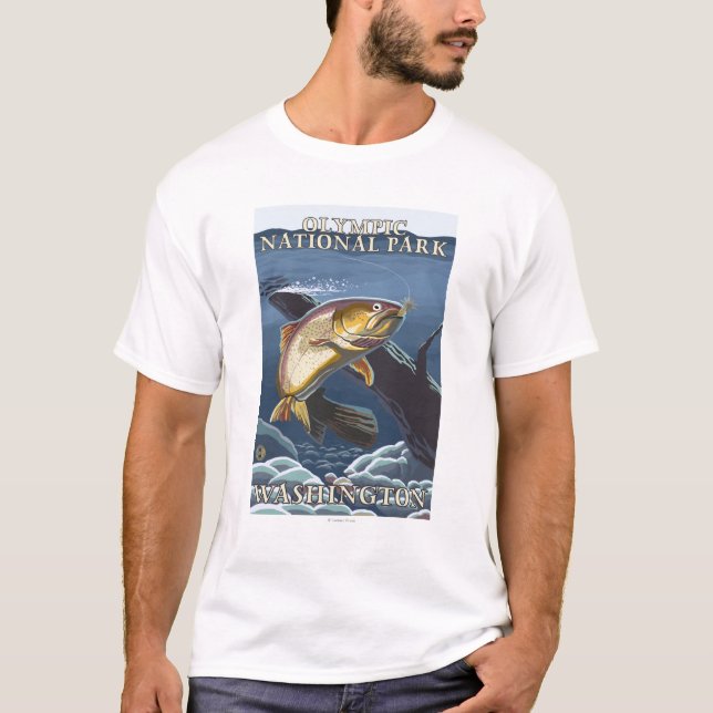 Trout Fishing Cross-Section 4 T-Shirt (Front)