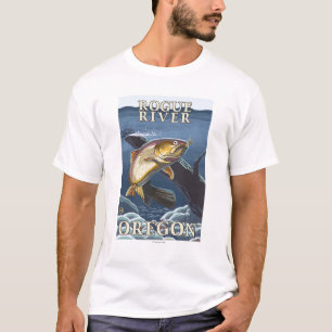 Trout Fishing Cross-Section - Rogue River, T-Shirt
