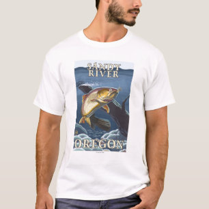 Trout Fishing Cross-Section - Sandy River, Orego T-Shirt