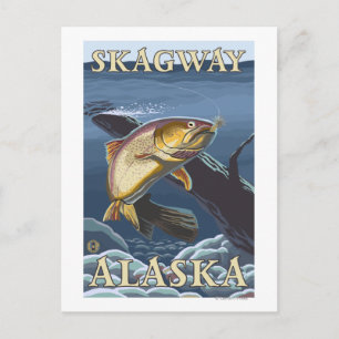 Trout Fishing Cross-Section - Skagway, Alaska Postcard
