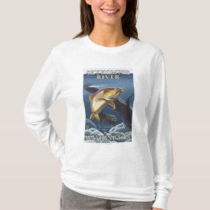 Trout Fishing Cross-Section - Skykomish River, T-Shirt