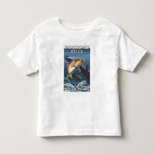 Trout Fishing Cross-Section - Snoqualmie River, Toddler T-Shirt
