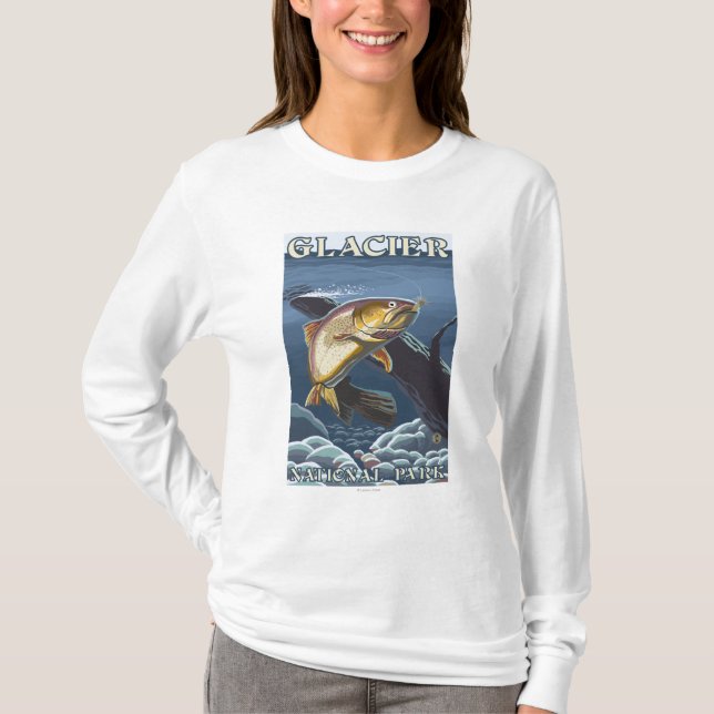 Trout Fishing Cross-Section T-Shirt (Front)