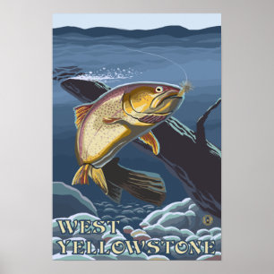Trout Fishing Cross-Section - West Yellowstone, Poster