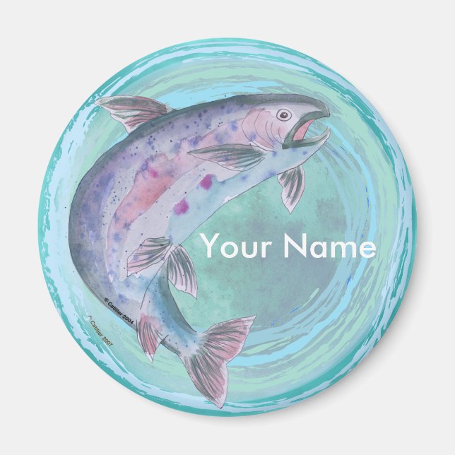 Trout Fishing custom magnet (Front)