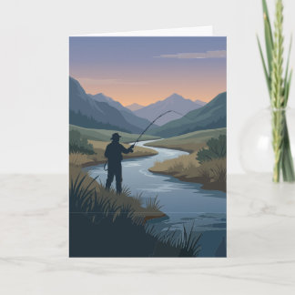 Trout fishing dad's birthday greeting card