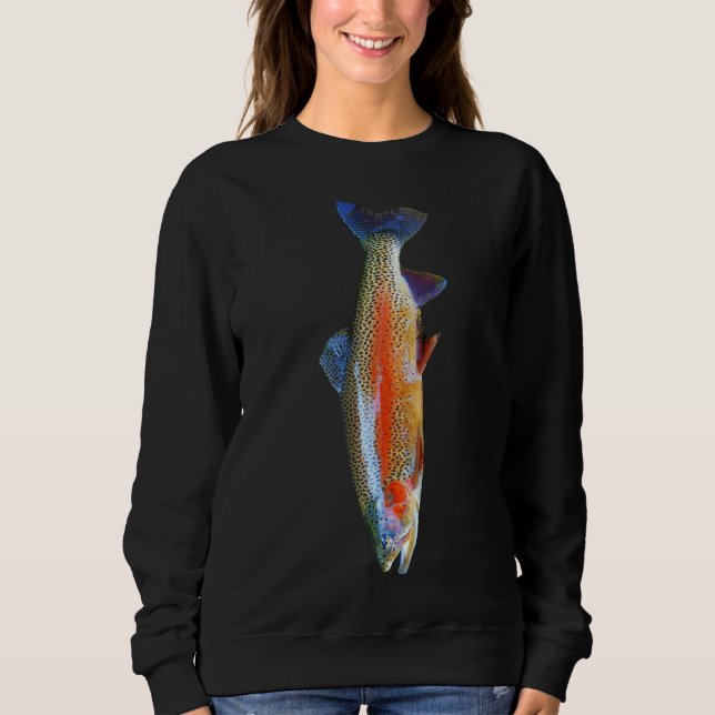 Trout Fishing Fish Tie Sweatshirt (Front)