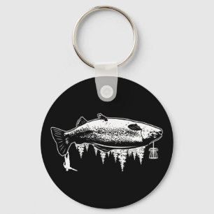 Trout Fishing Gift Disc Golf Fan Golfer Fisherman Key Ring